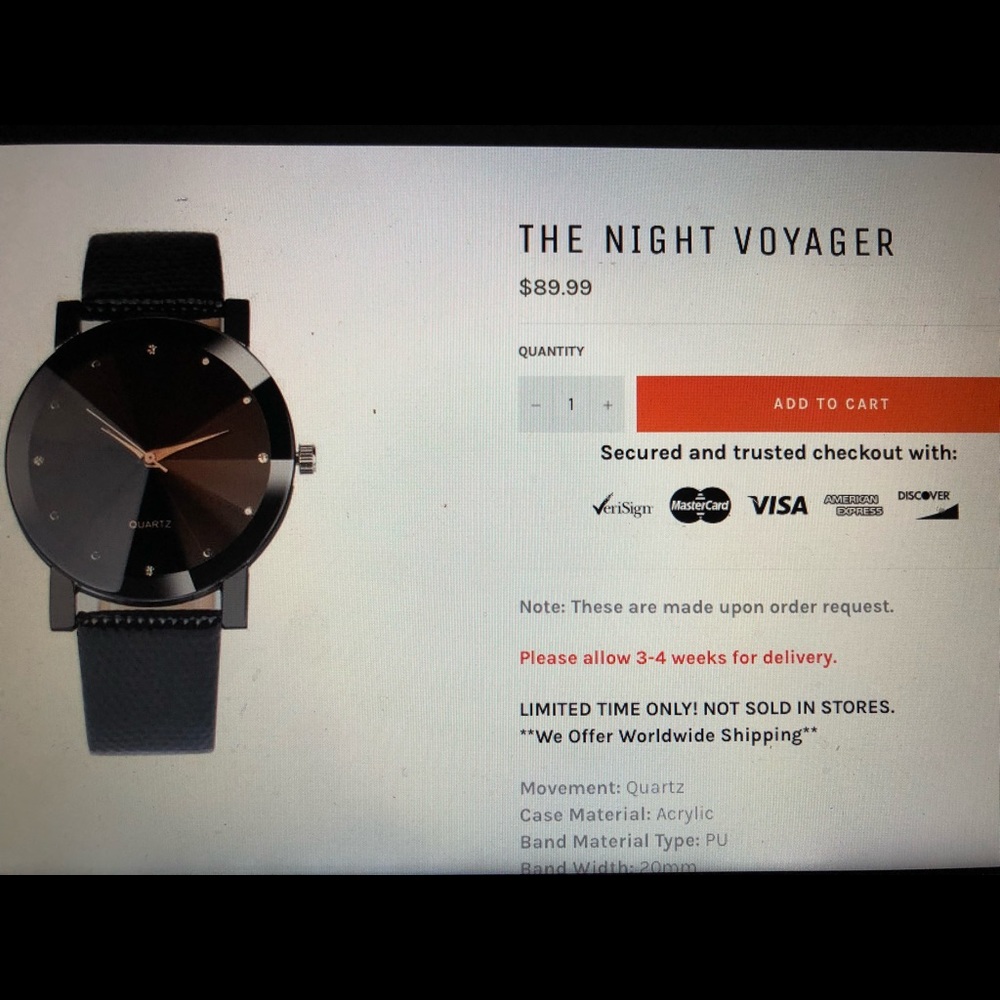 BRAND NEW WATCH. THE NIGHT VOYAGER.